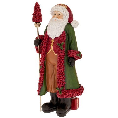 BABBO NATALE BACCHE ROSSE 14X10,5X29,5CM